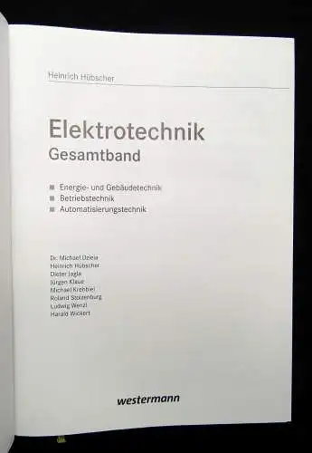 Hübscher Elektrotechnik Gesamtband 2009 Energie, Betriebstechnik Westermann