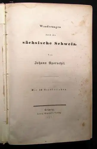 Johann Sporschil Wanderungen durch die Sächsische Schweiz. I. Sektion 1837