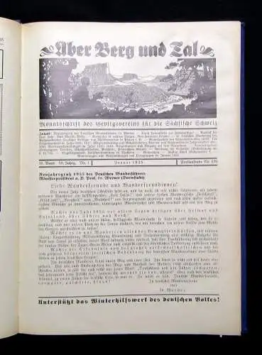 Über Berg und Tal Monatsschrift d. Gebirgsvereins für die Sächs. Schweiz 1935