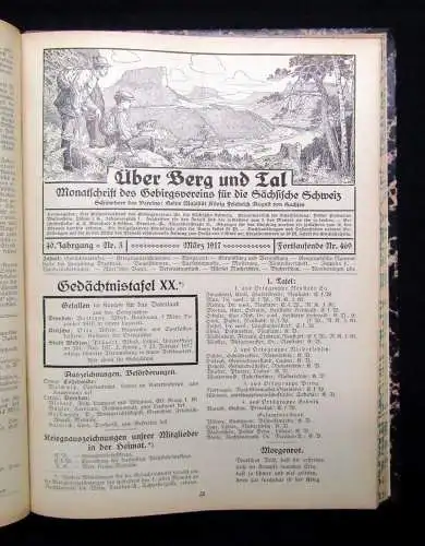 Wallenstein Über Berg und Tal Monatsschrift d. Gebirgsvereins 40.Jhg. 1917