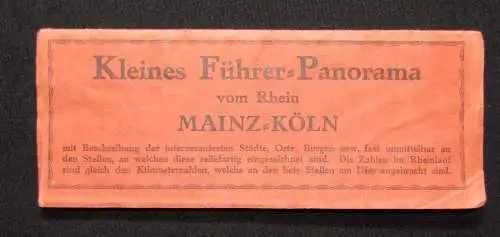 Kleines Führer-Panorama Mainz- Köln Rheinlauf koloriert um 1900 Länge 129cm