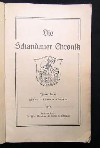 GlootzPfarrer, Artur Die Schandauer Chronik 1917 Ortskunde Geschichte