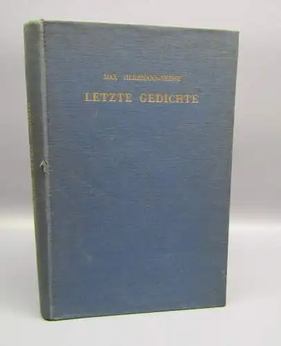 Herrmann-Neisse, Max Exil-Literatur - Letzte Gedichte 1941 Belletristik