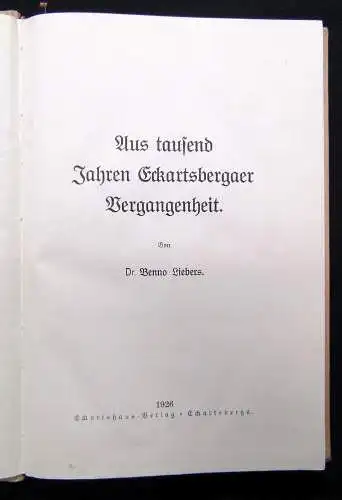 Liebers, Benno Aus tausend Jahren Eckartsbergaer Vergangenheit 1926