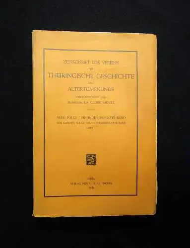 Dobenecker Zeitschrift des Vereins f. Thüringische Geschichte 31.Bd. 1934 Heft 1