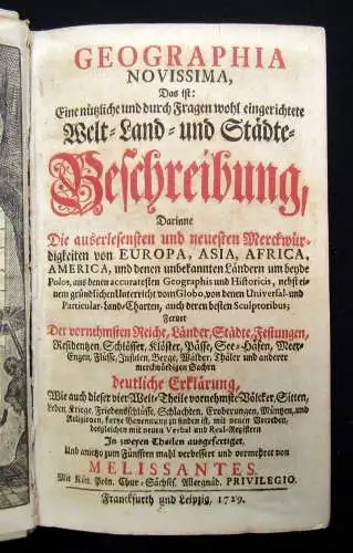 Gregorii, Johann Geograhia Novissima Welt-Land-u. Städte Beschreibung 1 von 2
