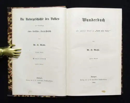 Riehl Wanderbuch Die Naturgeschichte des Volkes 1869 Geschichte 4.Bd apart