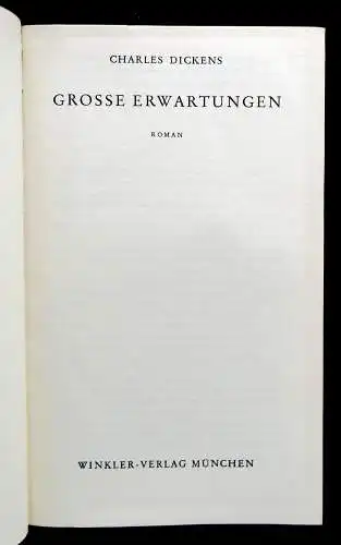 Dickens Charles Grosse Erwartungen 1956 Roman Gesamtausgaben Literatur