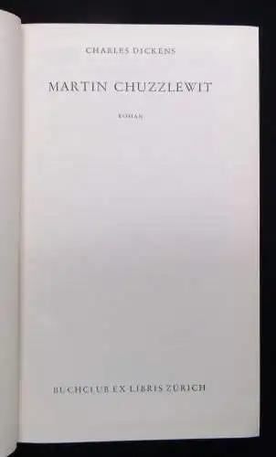 Dickens Charles Martin Chuzzlewit 1958 Roman Gesamtausgaben Literatur