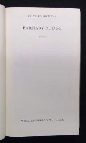 Dickens Charles Barnaby Rudge 1963 Roman Gesamtausgaben Literatur