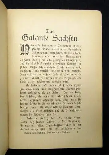 Das galante Sachsen. Neue Auflage mit einigen Zusätzen v. dem Baron von Pöllnitz