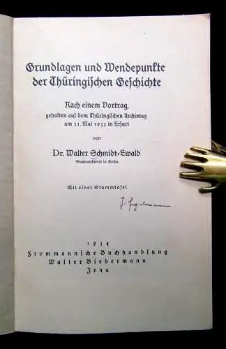 Ewald Grundlagen und Wendepunkte der Thüringischen Geschichte 1934 1 Stammtafel