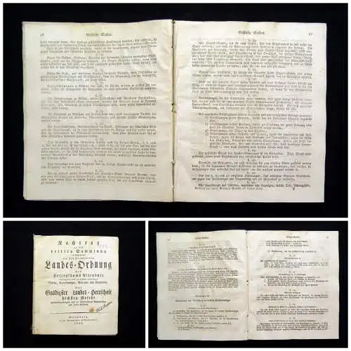 Nachtrag zu der dritten Sammlung verschiedener Sammlung Landes-Ordnung 1823