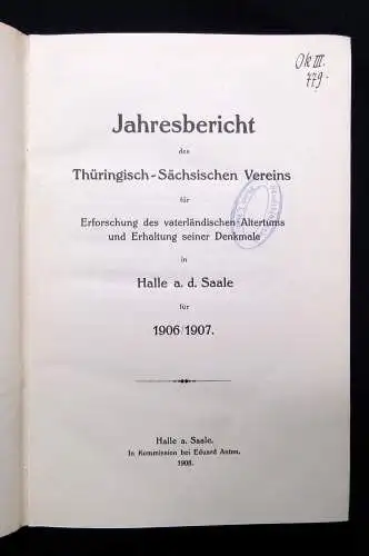 Jahresbericht des Thüringisch-Sächsischen Vereins für Erforschung und Erhaltung
