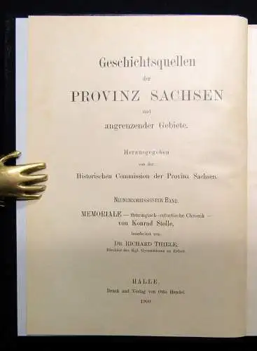 Stolle,Konrad Erfurter Chronik Geschichtsquellen der Provinz Sachsen, Memoriale