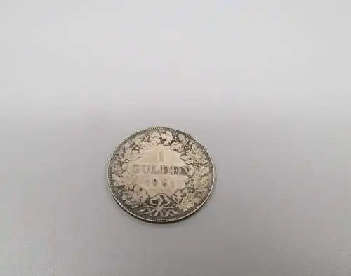 1 Gulden Deutschland Frankfurt Silber schöne Patina 1861 9,45 fein 900er Silber