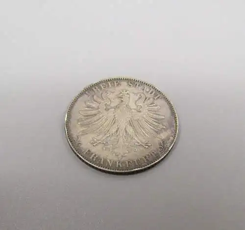 1 Gulden Deutschland Frankfurt Silber schöne Patina 1861 9,45 fein 900er Silber