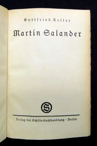 Keller, Gottfried Martin Salander um 1900 Literatur Lyrik Belletristik