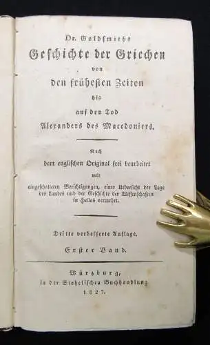 Goldsmith Geschichte der Griechen 1827 2 Bände in 1 Gesellschaft Geschichte