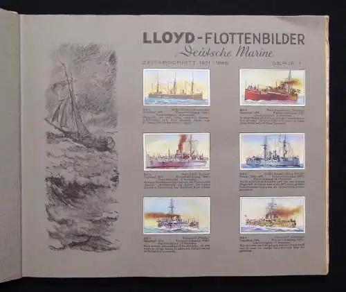 Sammelbilderalbum  Lloyd Flottenbilder Deutsche Marine komplett 1933