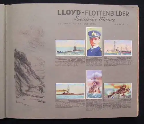 Sammelbilderalbum  Lloyd Flottenbilder Deutsche Marine komplett 1933