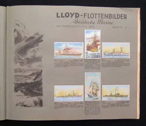 Sammelbilderalbum  Lloyd Flottenbilder Deutsche Marine komplett 1933