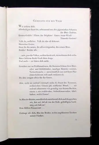 Johannes R. Becher Gedichte für ein Volk 1919 Literatur Lyrik Belletristik
