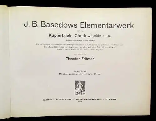 Basedows J.B. Elementarwerk Faksimile 1909 2 Bände.+ 1Tafelband