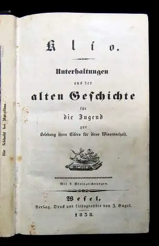 Klio Unterhaltungen aus der alten Geschichte für die Jugend 1838 Literatur
