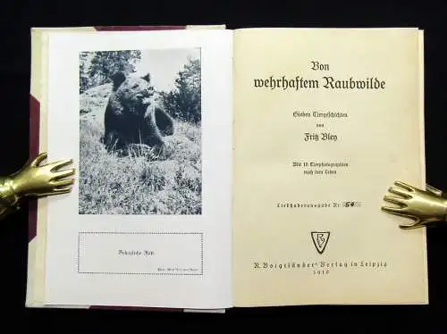Bley, Fritz Von wehrhaften Raubwilde Sieben Tiergeschichten Nr.54 1919 16 Photos
