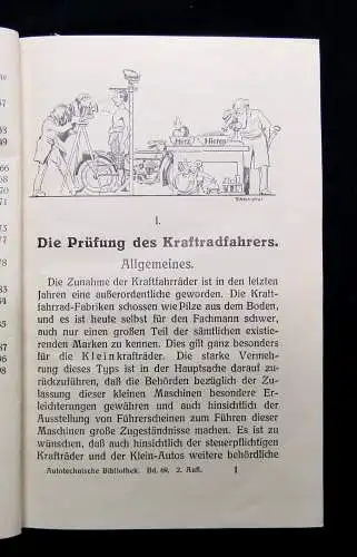 Schuricht, Walter Die Prüfung des Kraftradfahrers Bd.69 1927 Autotechnische Bib.
