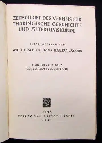 Flach,Jacobs 2xZeitschrift des Vereins für thüringische Geschichte Bd.36, Bd.37