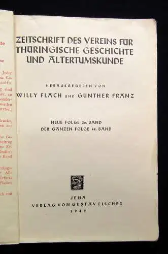 Flach,Jacobs 2xZeitschrift des Vereins für thüringische Geschichte Bd.36, Bd.37