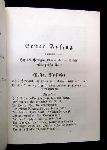 Warbeck Schillers dramatischer Nachlass 1842 EA Literatur Lyrik Belletristik