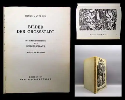 Franz Masereel Bilder der Großstadt **selten** 2.Auflage 1929 Künstler Malerei