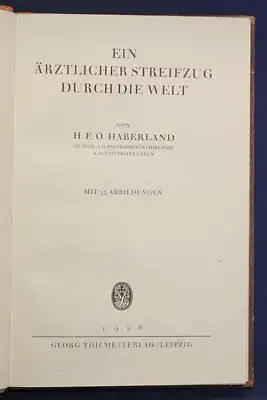 Haberland Ein ärztlicher Streifzug 1928 Halbleder-Handeinband Georg Schuster sf