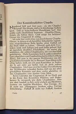 Siemfen Charlie Chaplin eine der 1. deutschen Veröffentl. 1924 Raabe 279 js