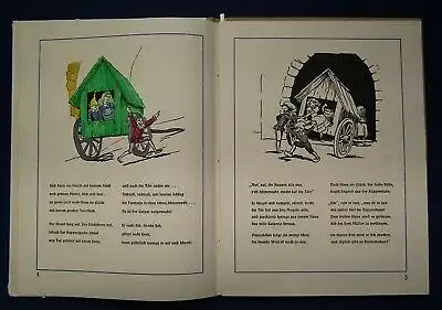 Huwe Was die Kasperlepuppen erlebten um 1948 Federzeichnungen von Ponickau js