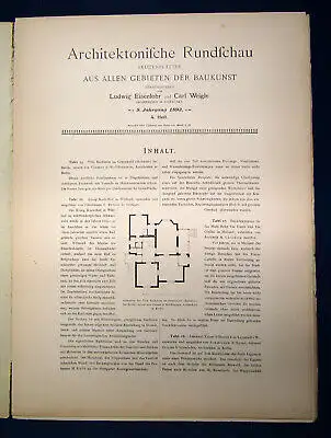 Eisenlohr/ Weigle Architektonische Rundschau 9. Jhg Lieferung 4 1893 Kunst sf