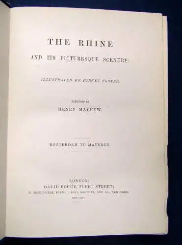 Mayhew The Rhine and its picturesque Scenery 1856 Geschichte Landschaft sf