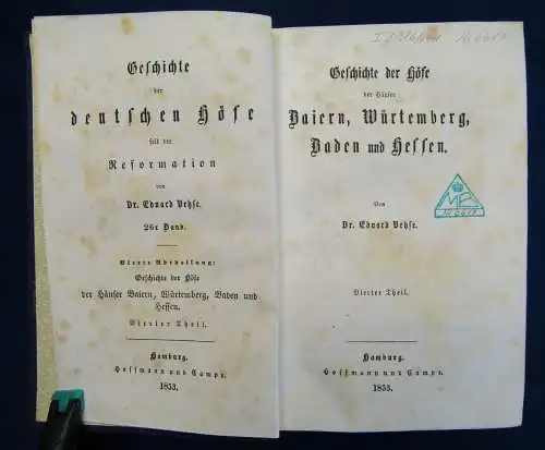 Vehse Geschichte der deutschen Höfe seit der Reformation 48 Bde 1851-1860 sf