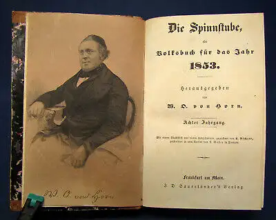 Horn Die Spinnstube (Ein Volksbuch) 8. Jhg 1853 Geschichten Belletristik sf