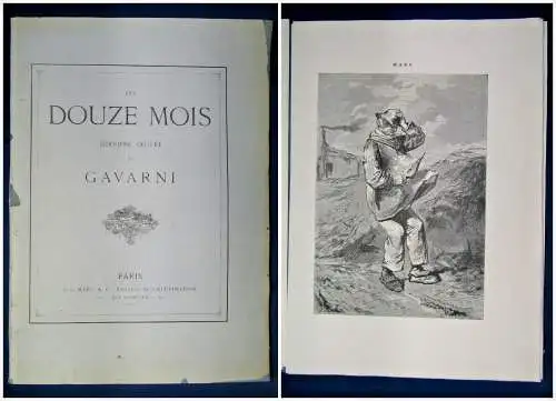 Garvani Les Douze Mois (Die 12 Monate) 1869 12 Holzstiche Geschichte sf