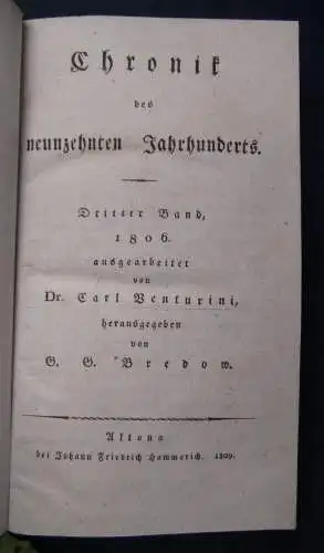 Venturini/ Bredow Chronik des 19. Jahrhunderts 3. Band 1809 Geschichte  sf