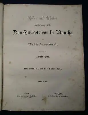 Don Quirote v. La Mancha 2 Bde Leben u. Thaten des scharfsinnigen Edlen 1868  js