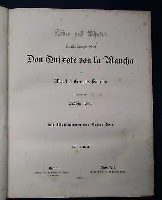 Don Quirote v. La Mancha 2 Bde Leben u. Thaten des scharfsinnigen Edlen 1868  js