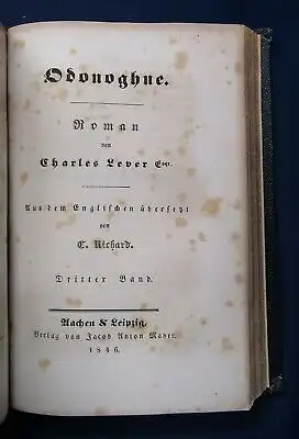 Lever Odonughue 3 Teile in 1 Buch 1846 sehr selten Belletristik Geschichte js