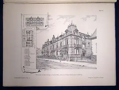 Eisenlohr/ Weigle Architektonische Rundschau 9. Jhg Lieferung 5 1893 Kunst sf