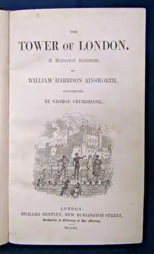 Ainsworth The Tower of London (A Historical Romance) 1840 Erstausgabe sf