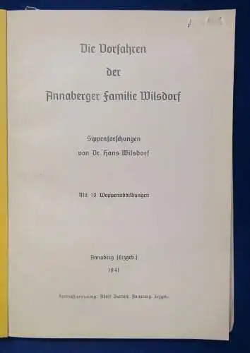 Wilsdorf Die Vorfahren der Annaberger Familie Wilsdorf 1941 18 Wappenabb. js